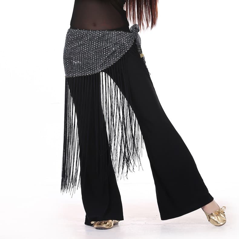 Highlight Tassel Waist Chain New Practice Suit Set Hip Scarf Tassel Indian Dance Costume Performance Outfit 3-Piece Set