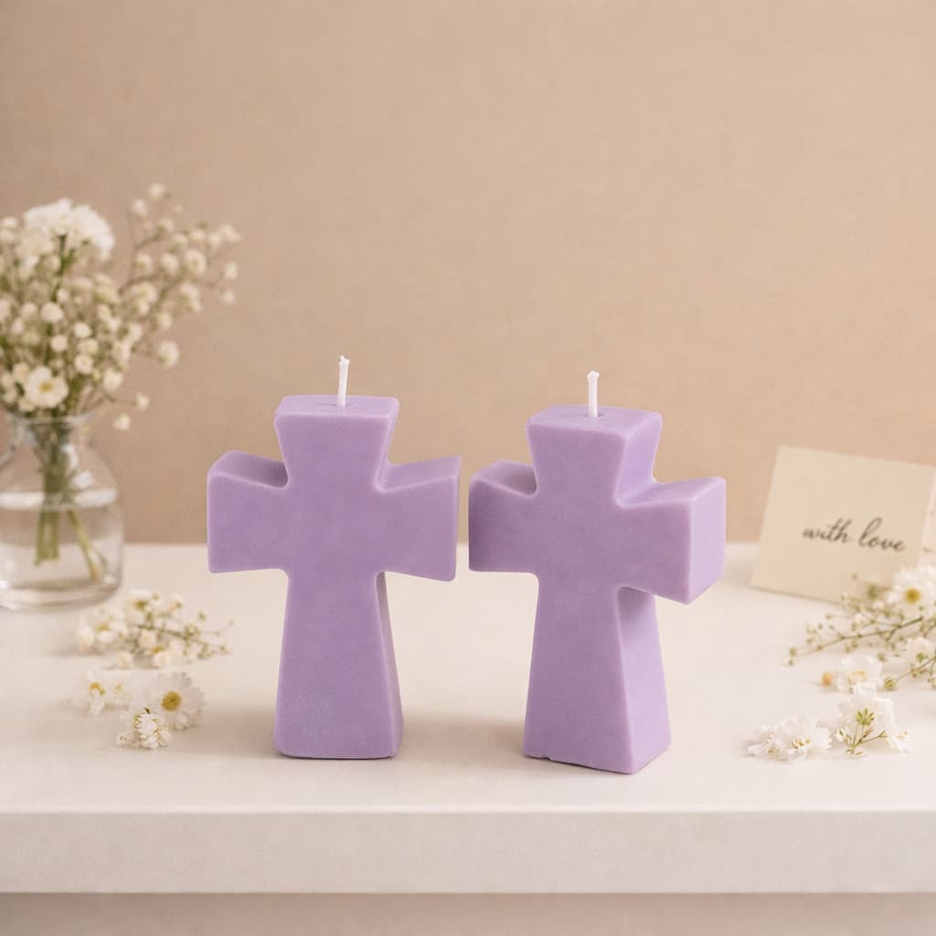 Pangyaya DIY Cross Pendant Aromatherapy Candle Crystal Resin Mold Plaster Candle Decoration Mold