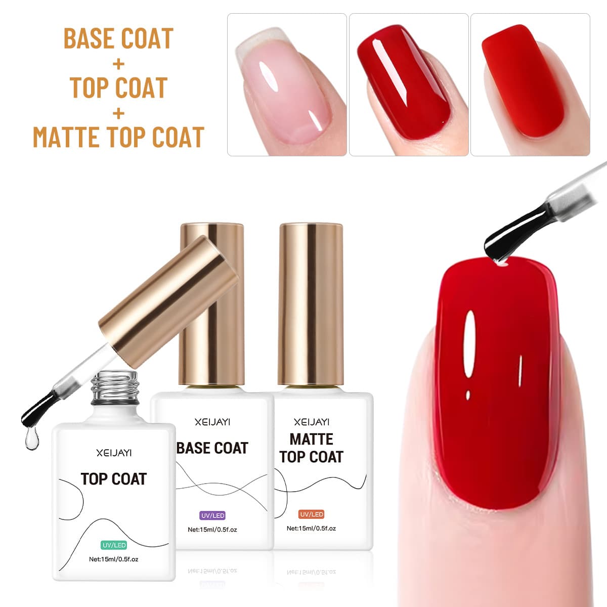 Nail Base Coat Matte Sealer Set, Long-Lasting No-Wipe Matte Top Coat, Special Functional Gel for Nail Salons