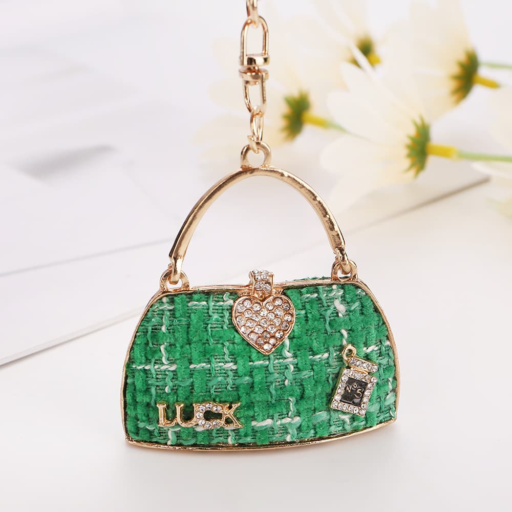 Creative Small Fragrance Velvet Perfume Bag Keychain Pendant Metal Keychain Hanger Cartoon Double-Sided Small Gift