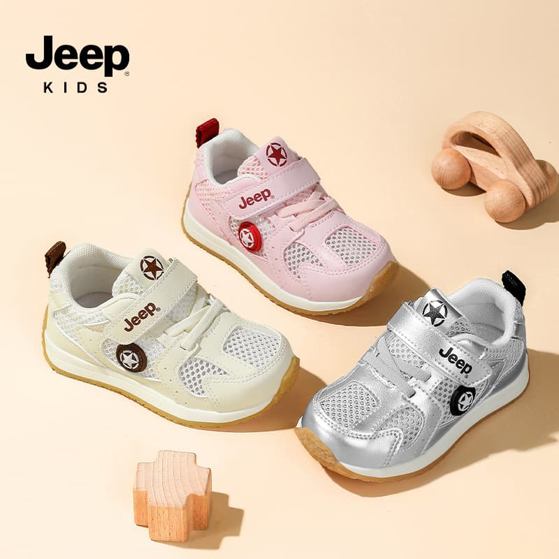 Jeep children's shoes 2026 summer new style comfortable and lightweight children's baby sports shoes breathable single mesh children's mesh shoes