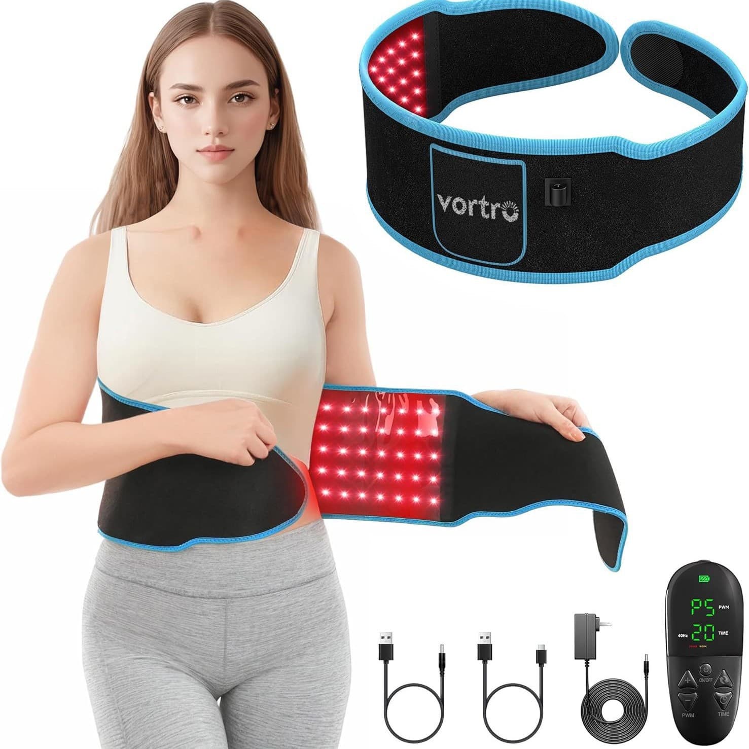 105 Red Light Therapy Belt for Beauty Salon Red Light Heating Massager Electric Heating Infrared Hot Compress Belt