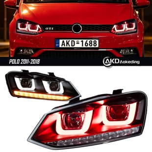 For 2011-2018 Volkswagen Polo POLO Dual Red Dual Light Dynamic Galloping Unlock Headlight Assembly