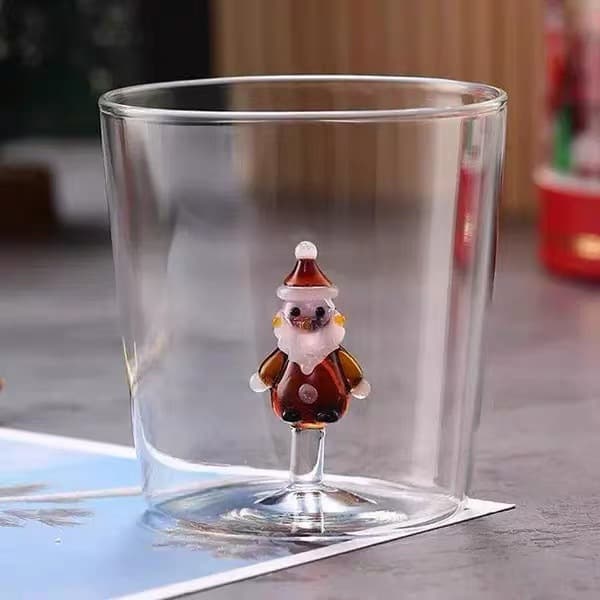 Christmas tree three-dimensional shape cup high borosilicate heat-resistant glass cup household cold drink cup holiday gift cup mug
