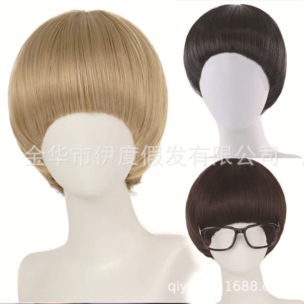 Blonde Bowl Cut Wig for Men Mushroom Costume Heat Resistant Synthetic Fun Bangs Wig Suitable for Daily Party Halloween
