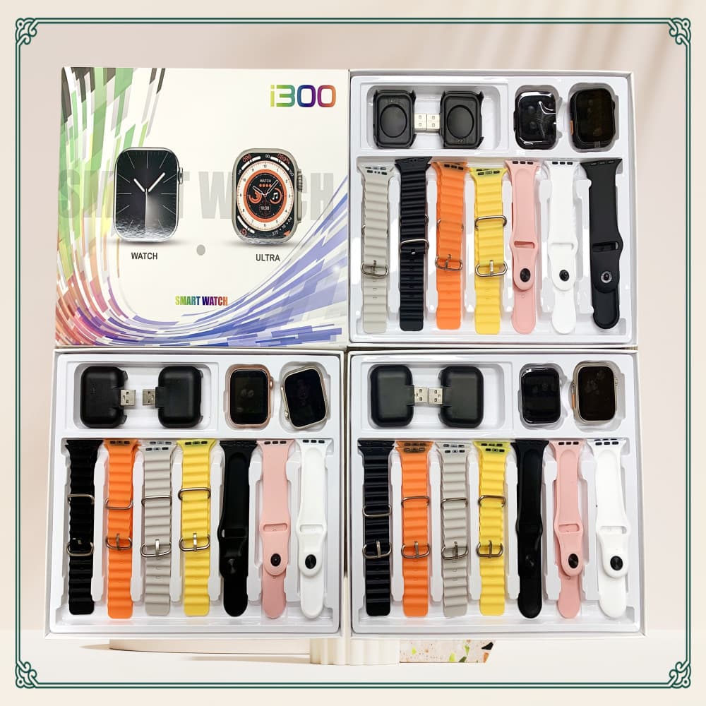 i300 Smart Watch 7-in-1 Set Multifunctional Bluetooth Call Heart Rate Pedometer Sports Watch Factory Silicone