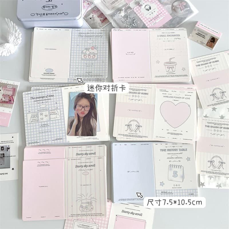 Mini Instagram bifold cards, cardboard for small card protection, packaging materials, decorative foldable DIY message greeting cards