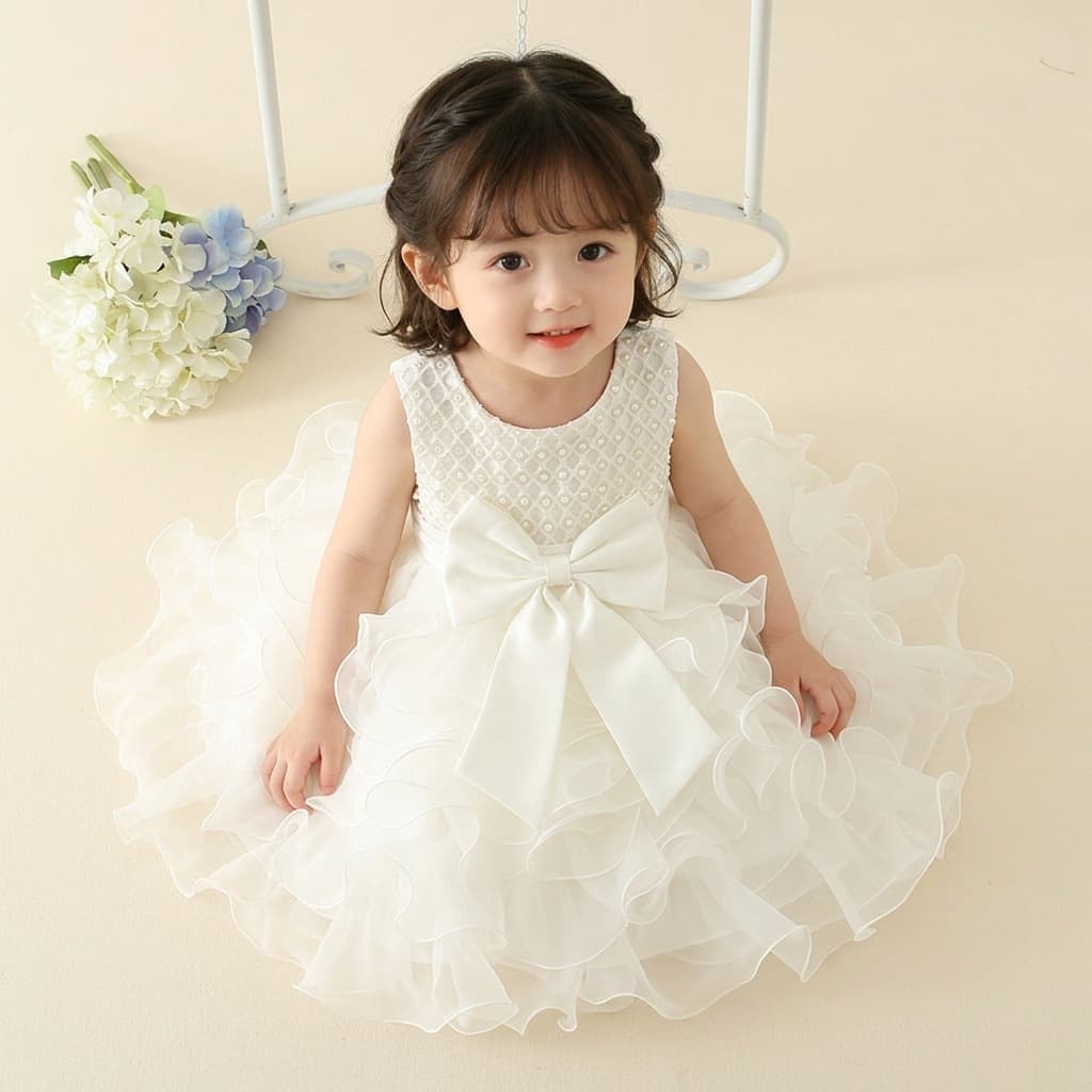 Korean-style Girls' Dress Wholesale, Tutu Cake Dress with Beaded Details, Princess Dress for Girls
