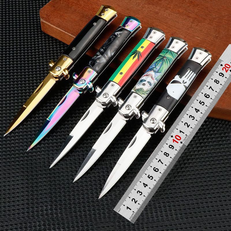 Outdoor folding knife, high hardness survival stainless steel fruit knife, portable knife, self-defense pocket knife, foldable