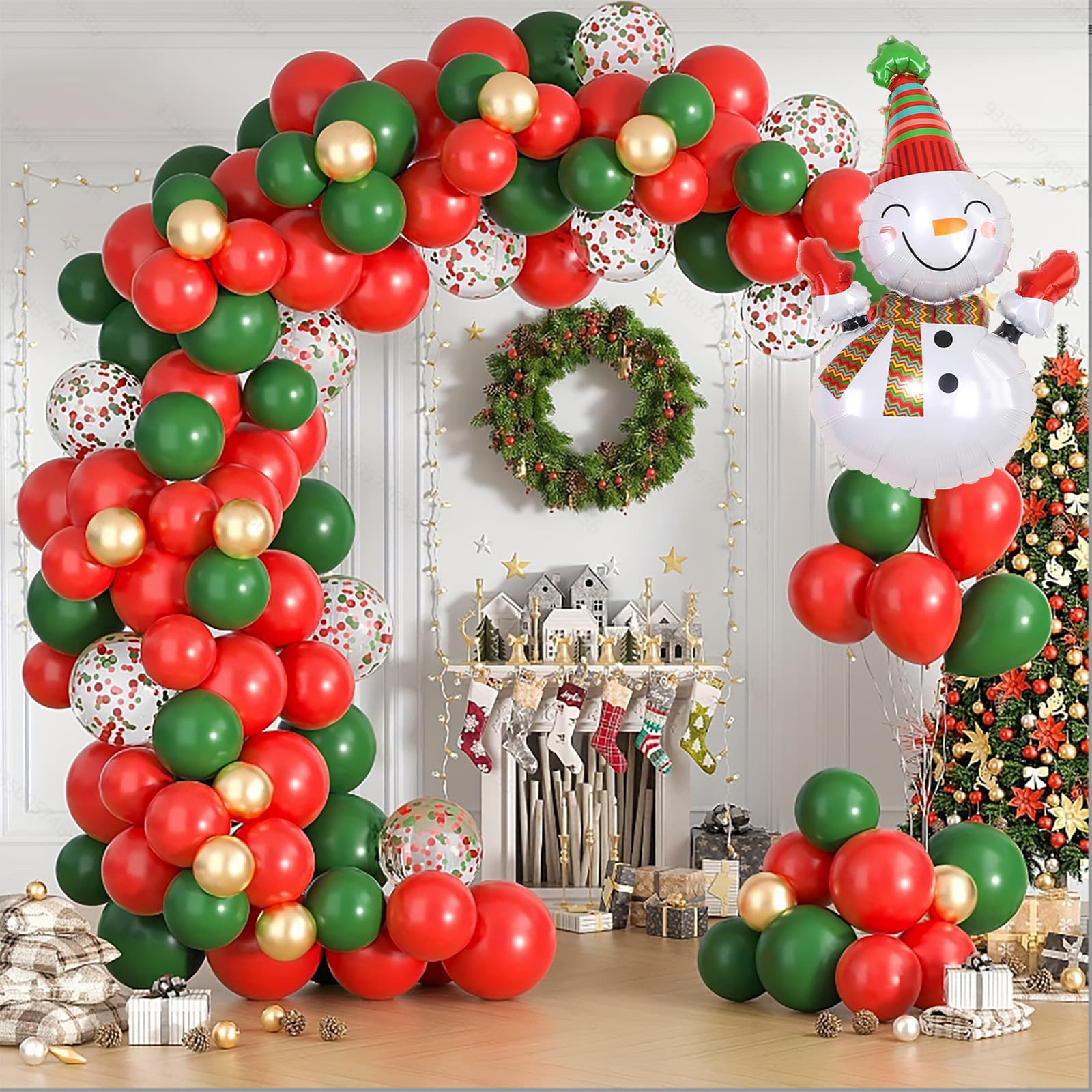 A Variety of Christmas Balloon Set Cross-Border Christmas Wreath Balloon Arch Set Balloon Chain Decoration Christmas Party