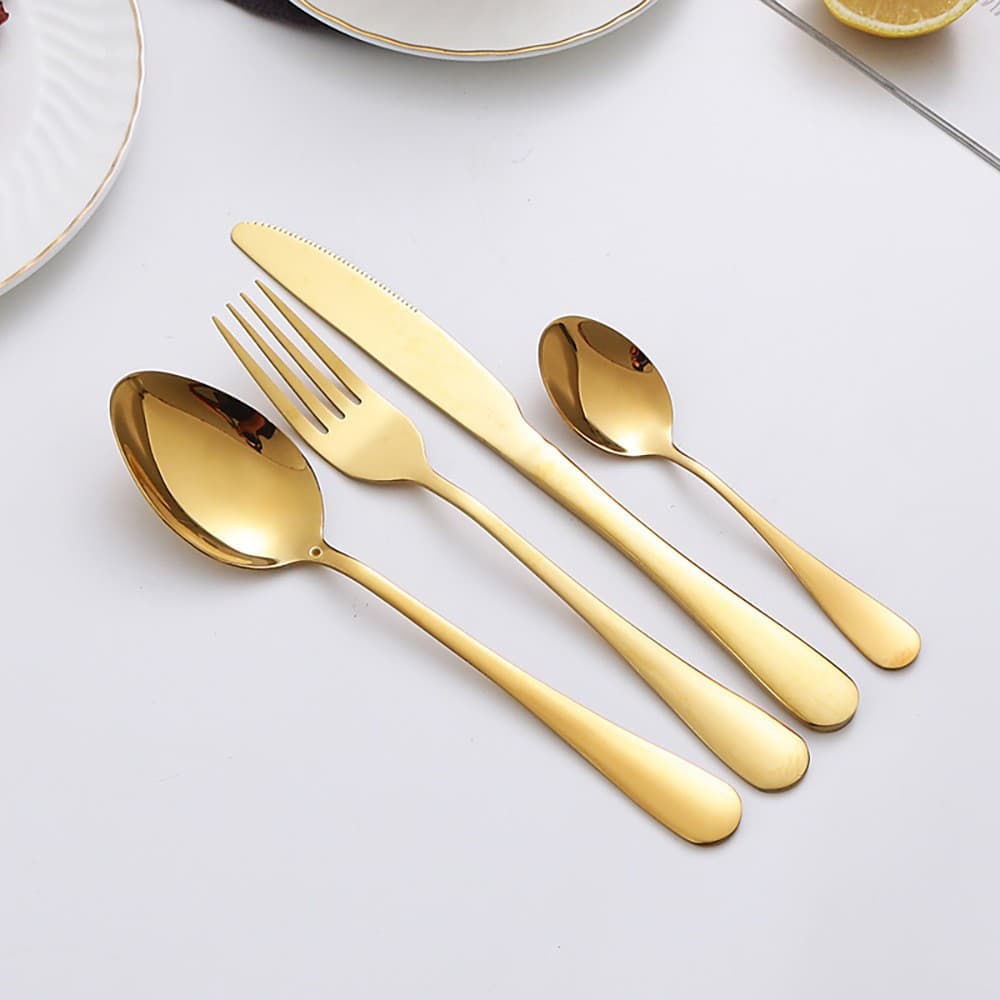 Cross-border Amazon 1010 Stainless Steel Knife Fork Spoon Cutlery Set Steak Knife Fork Spoon Western Dining Fork Spoon Hotel Tea Spoon Tea Fork