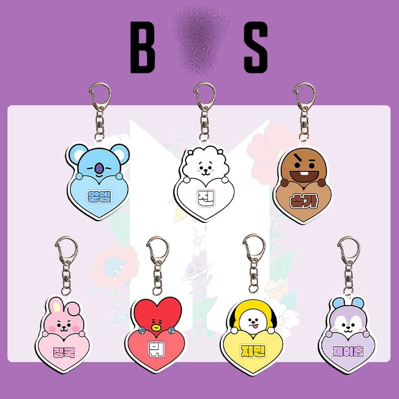 BTS Surname Keychain Pendant Accessory JK V Star Merchandise