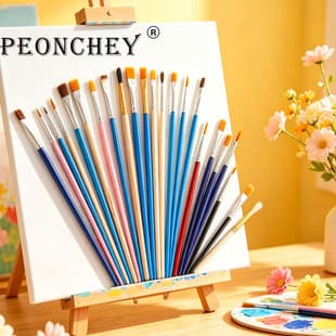 Nylon Flat Head Paintbrush Children's Painting Graffiti Brush Lining Brush Outline Digital Oil Painting Brush Pointed Head Flat Head Paintbrush