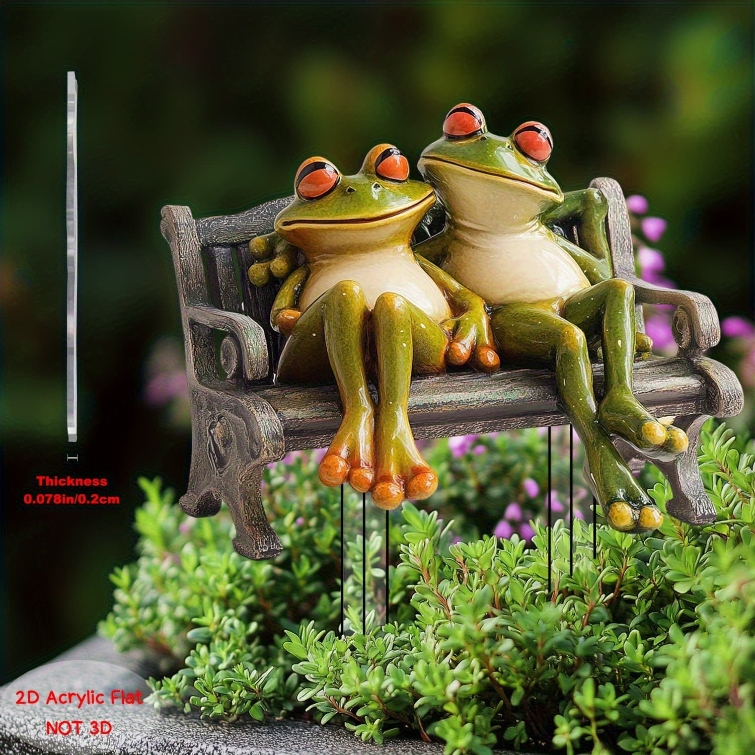 Cross-border 2D Flat Acrylic Couple Frog Garden Decoration Indoor Outdoor Courtyard Lawn Potted Plant Decoration Ground Insert