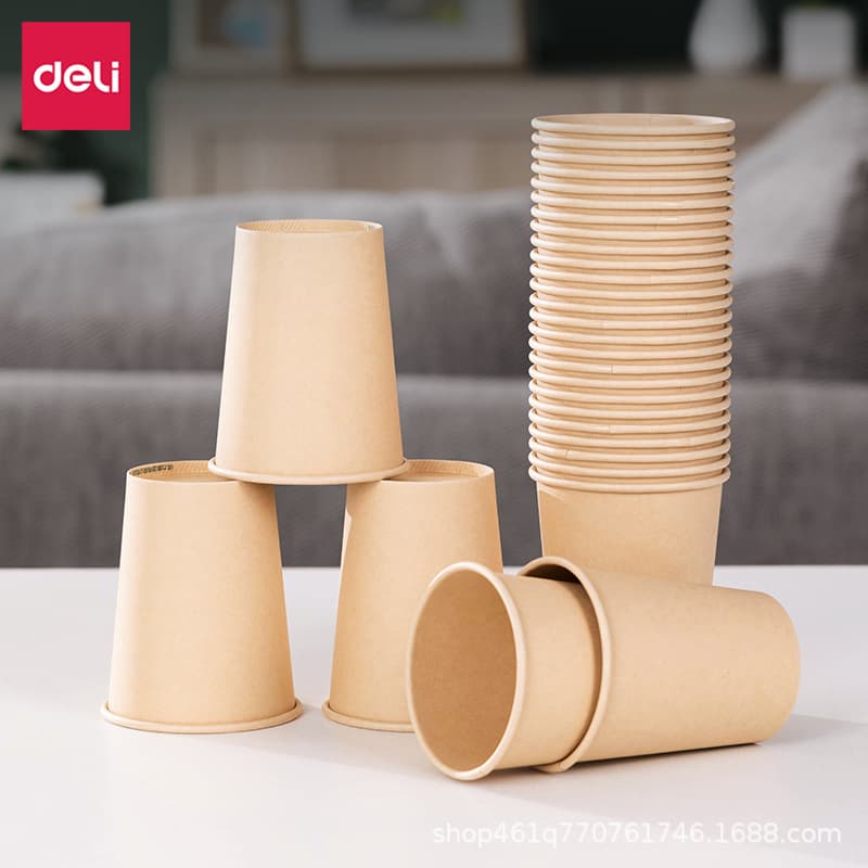 Deli disposable cups thickened paper cups 100 pieces home office drinking cups new year coffee cups tea cups