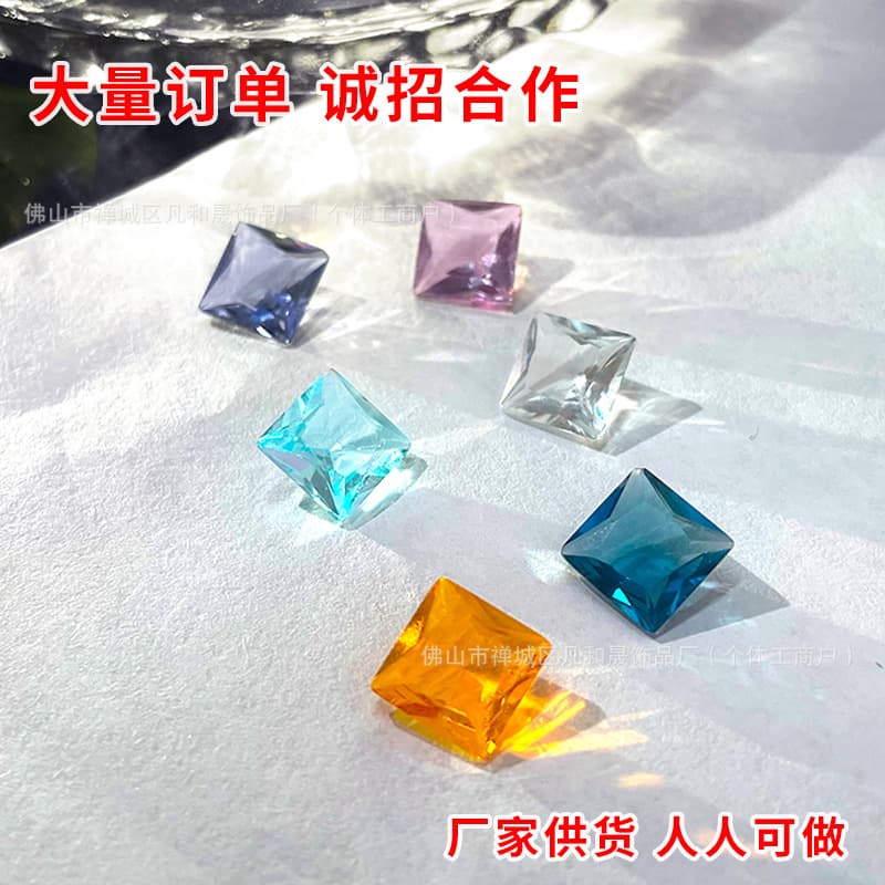 OEM outsourcing, manufacturer reclaims round, square, and chamfered octagonal natural gemstones for angle polishing and handcrafted jewelry.