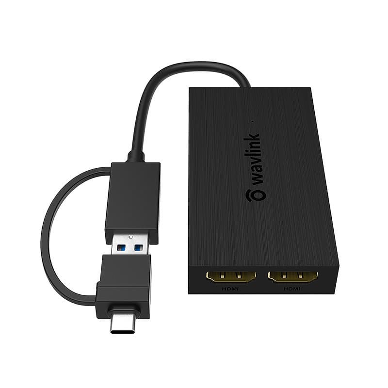 WAVLINK 4K High Definition Screen Extender USB 3.0 to USB-C to Dual HDMI Display Adapter
