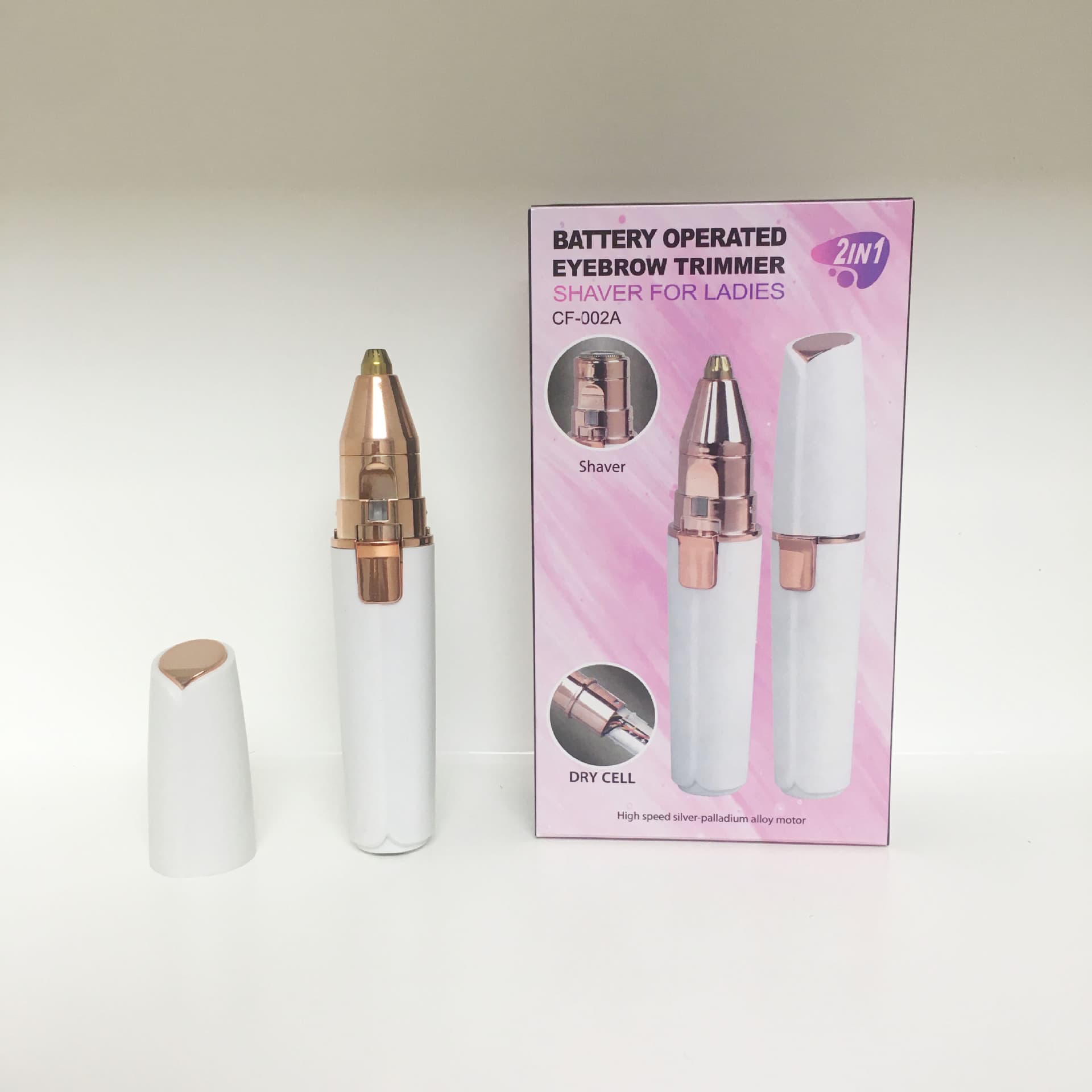 Cross-border 2-in-1 Electric Eyebrow Trimmer Hair Remover for Women Eyebrow Razor Charging Lipstick Hair Removal Device