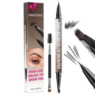 Hot Seller Cross-border BARVENA Natural Smooth Wild Brow Eyebrow Pencil Waterproof Sweat-Proof Non-Smudging Dual-Ended Eyebrow Pencil