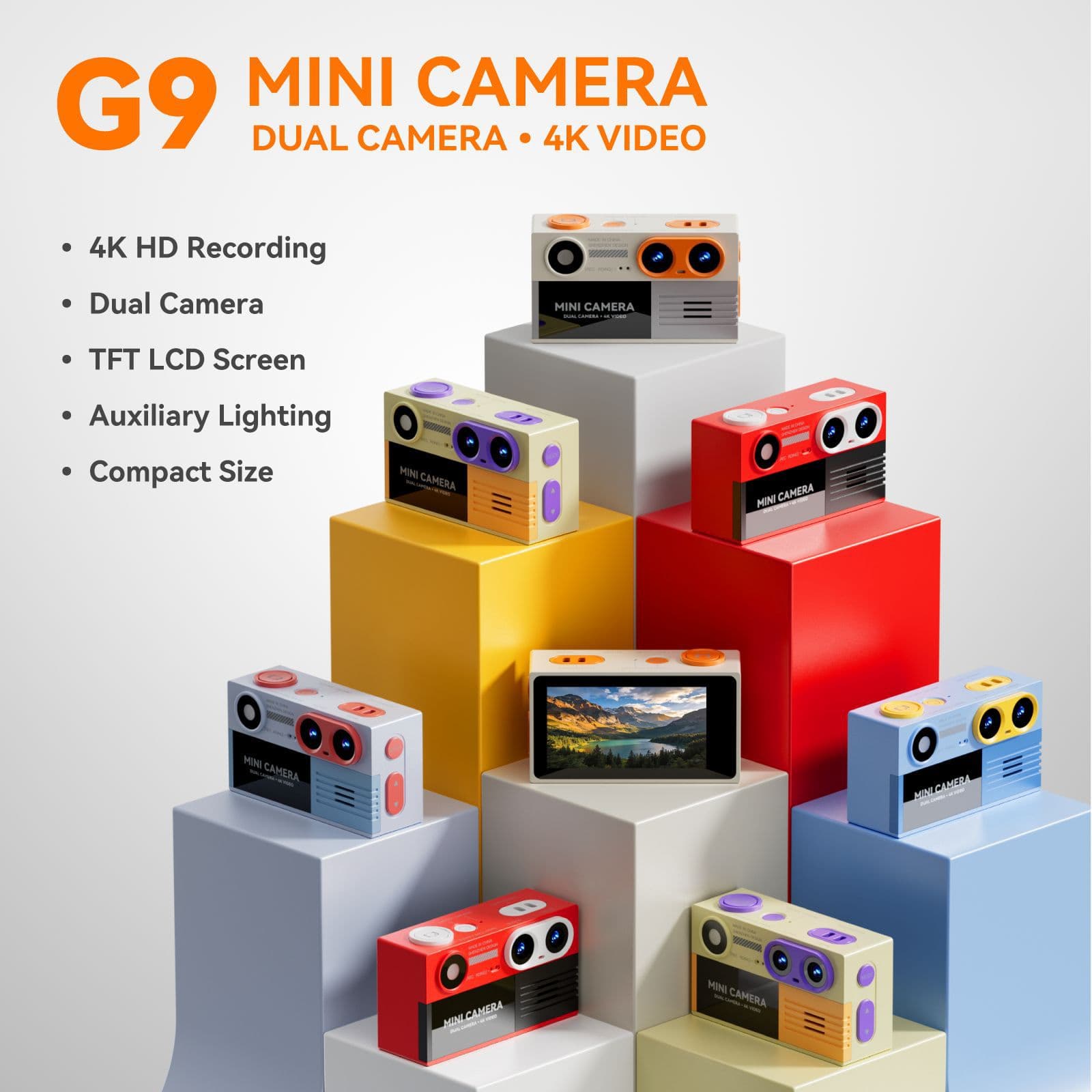 New Cross-Border Mini Camera G9 HD Photo Keychain Portable Student Travel Vlog Retro Camera
