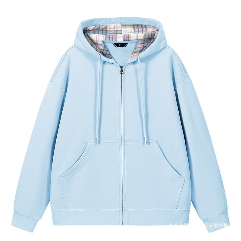 Casual Sweatshirt American Retro Gray Cardigan Sweatshirt Men's Trendy Heavy Hooded Trendy Brand Spring and Autumn Couple Jacket