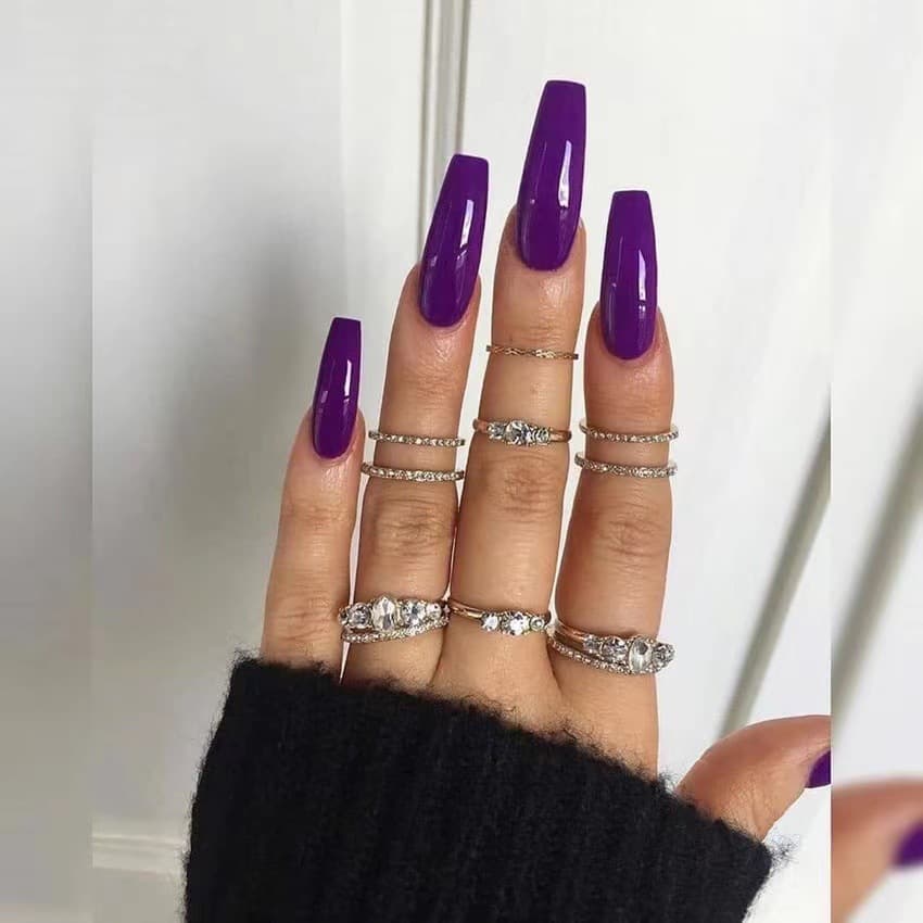 24pcs/box detachable coffin false nails french fake nails