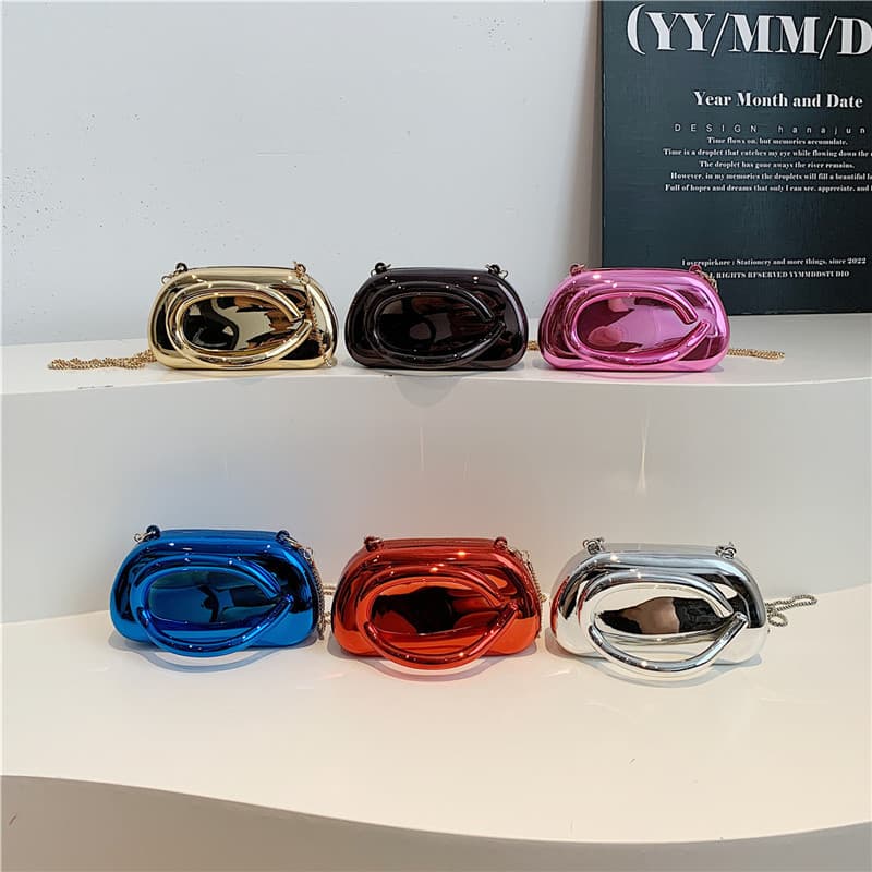 2025 New Women's Shoulder Crossbody Bag, Stylish PVC Evening Bag, Mini Lipstick, High-Value Chain Clutch Bag