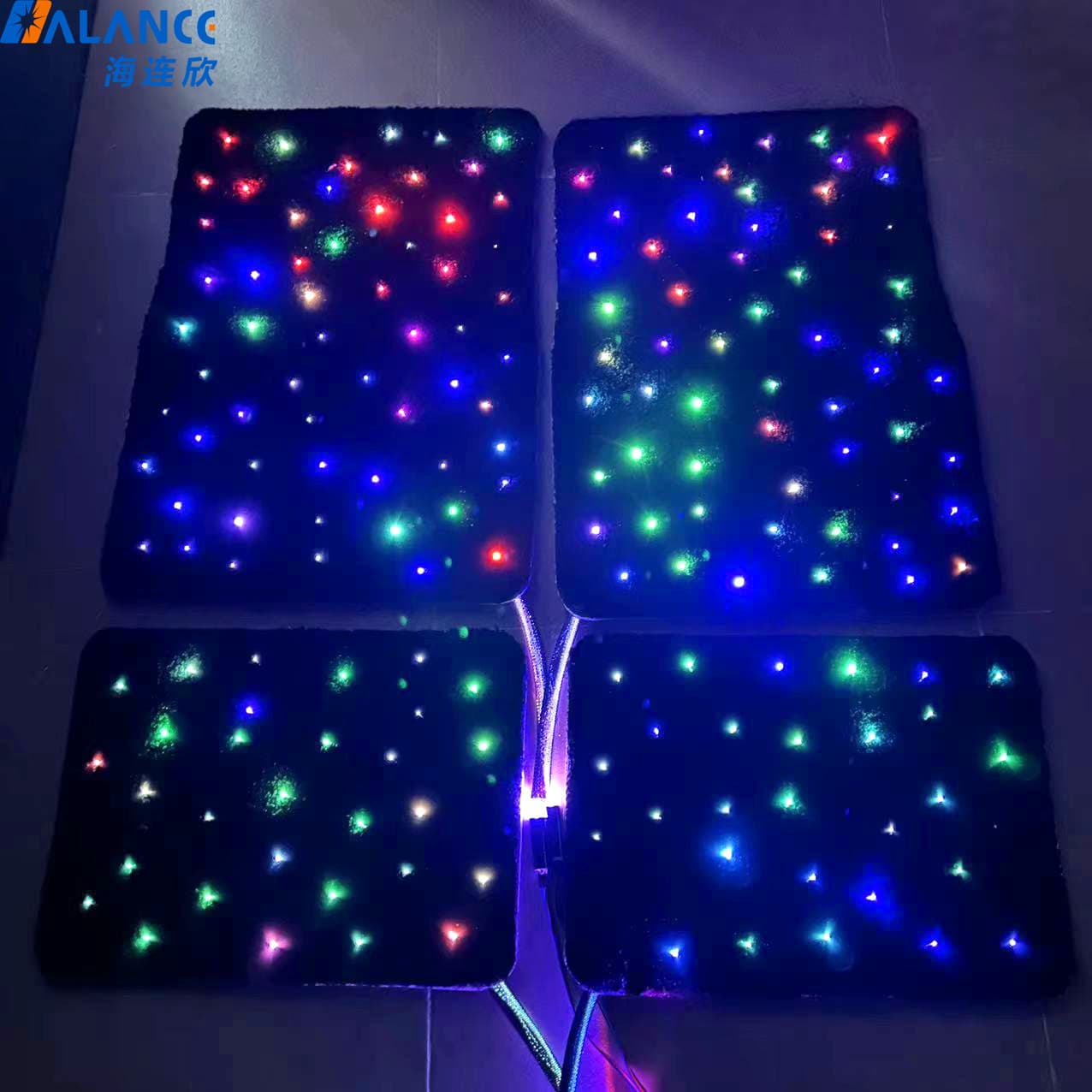 Car Glowing Carpet Floor Mat Fiber Optic Light Starlight Color-Changing Starry Sky Mat Starry Car Foot Mat Starry Floor