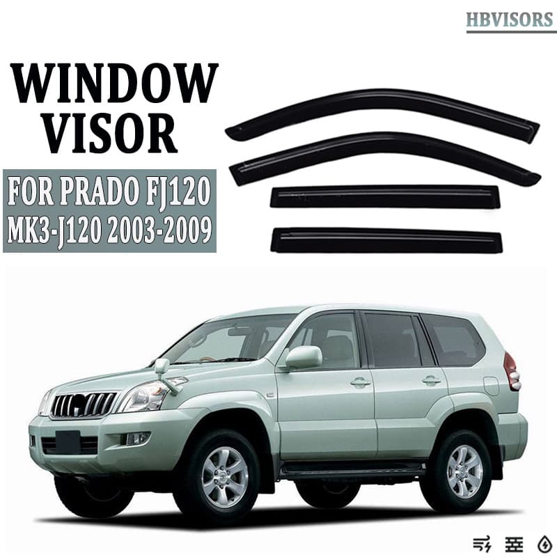 Window Visor for PRADO FJ120 Prado Rain Guard Rain Shield Black Warrior