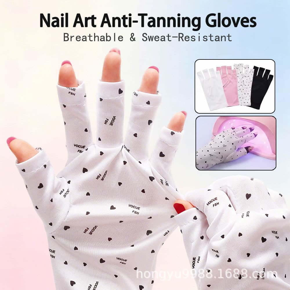 Cross-Border Nail Art Anti-Uv Gloves, Uv Protection Gloves, Phototherapy Machine Radiation Protection, Breathable, Nail-Exposing Special Tools