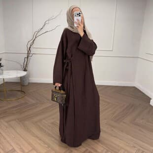 2026 New Amazon Cross-border Women's Loose Tie-front Long Cardigan Wide-leg Pants Simple Elegant