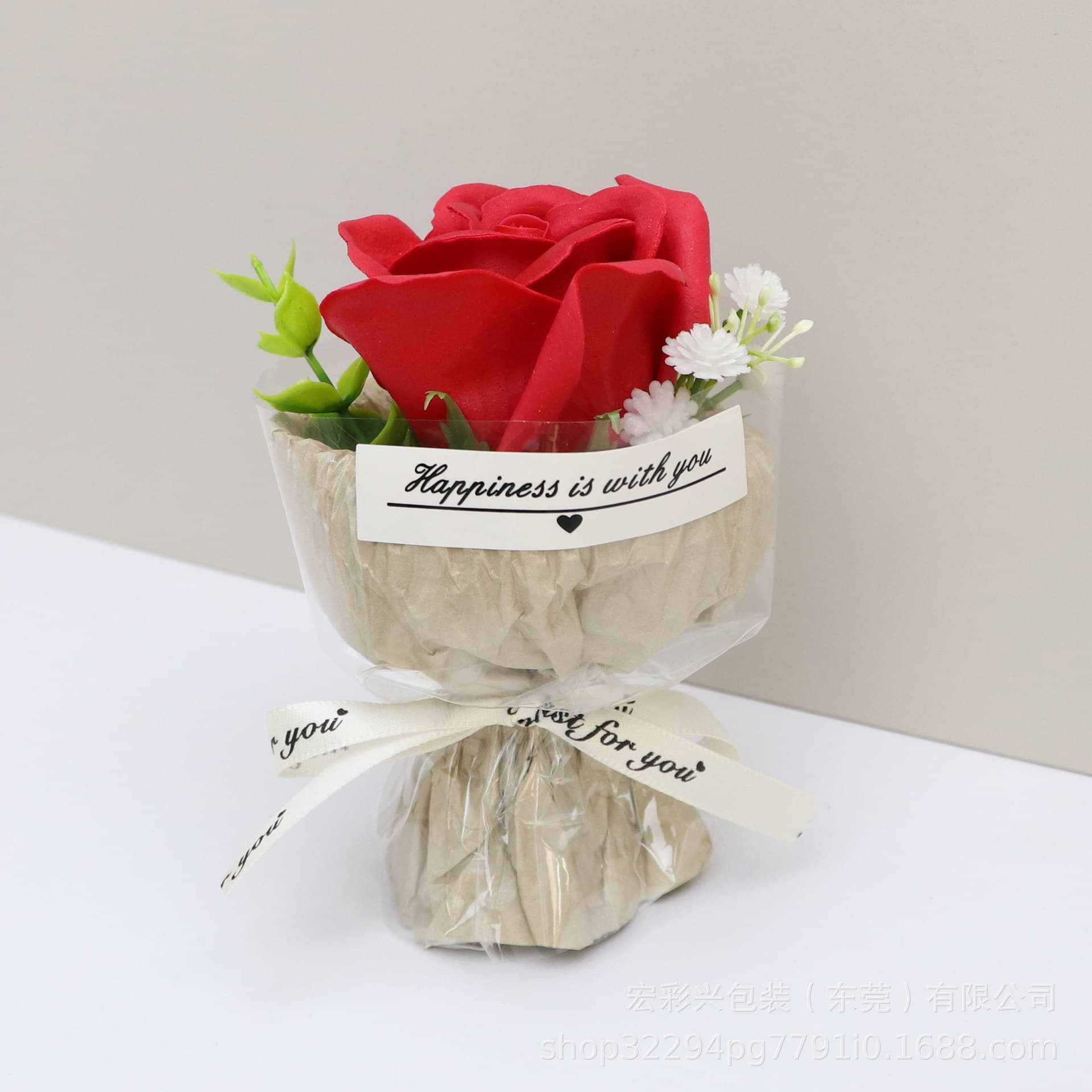 Small Bouquet in Popular Feminine Style with Rose Soap Flowers, Romantic Valentine's Day Matching Gift Accessories