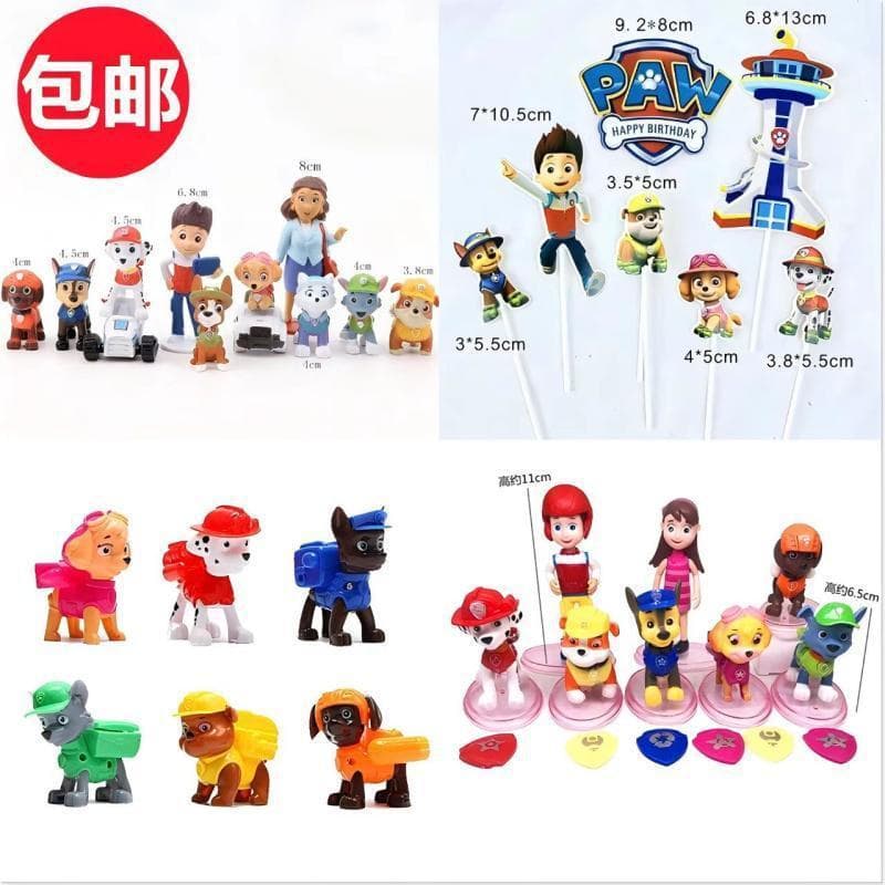 PAW Patrol Single Dog Toy Full Set Model Figurine Cake Decoration Doll