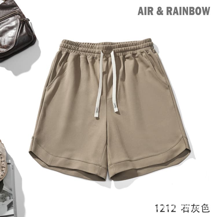 Trendy Terry Shorts for Men Solid Color FOG Casual Pants Loose Fit Sports Shorts Men's Beach Shorts 1212
