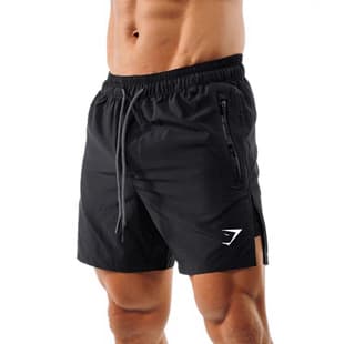 GYMSHARK Men's Summer 2-in-1 Double-Layer Shorts Muscle Training Fitness Casual Loose Print