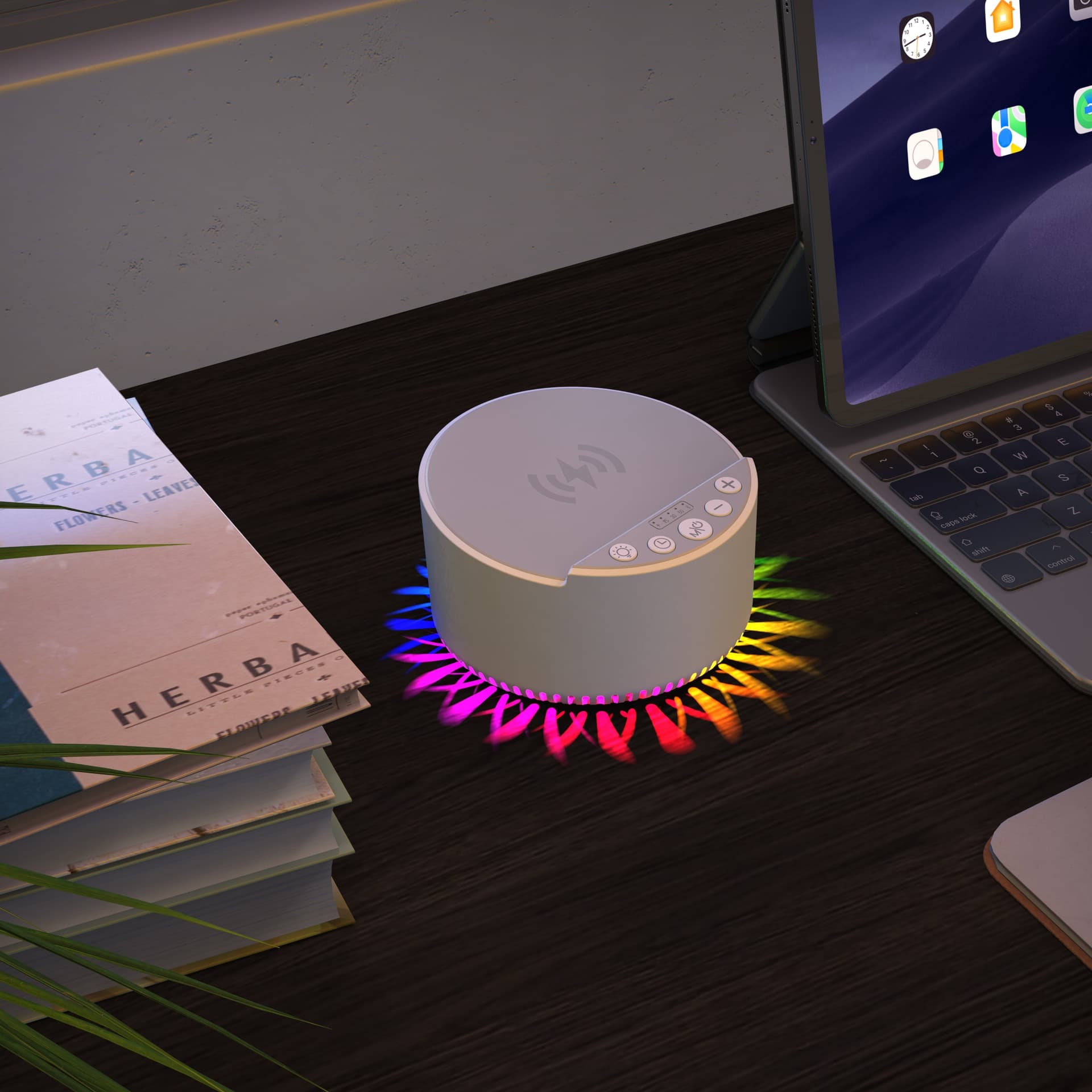 Cross-border new night light white noise audio wireless charging bluetooth speaker with white noise sleep device multi-function audio