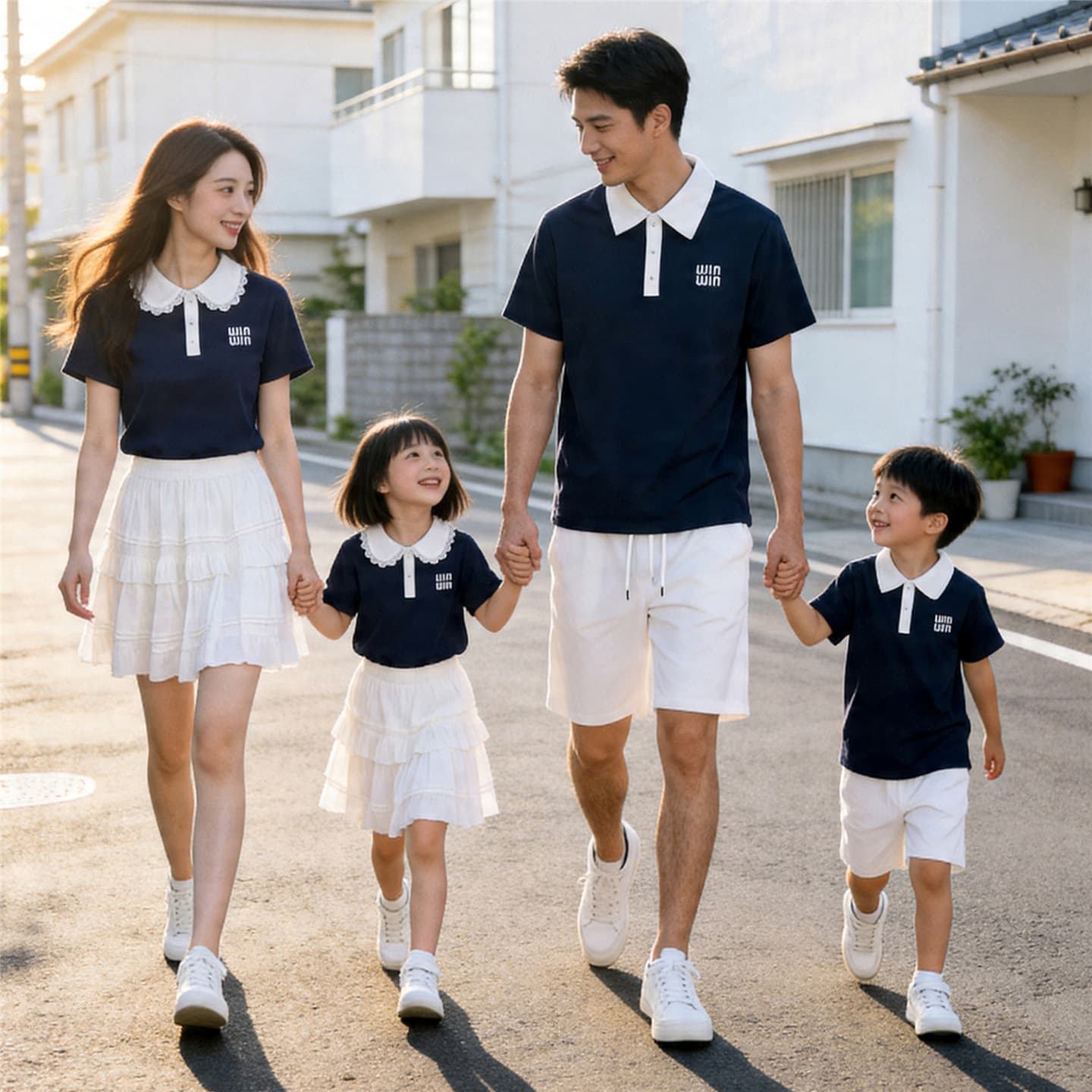 Family Matching Summer Polo Shirts for 3-4 Members, Kids Short Sleeve, Kindergarten Teacher Work Uniform Class T-Shirt Trendy