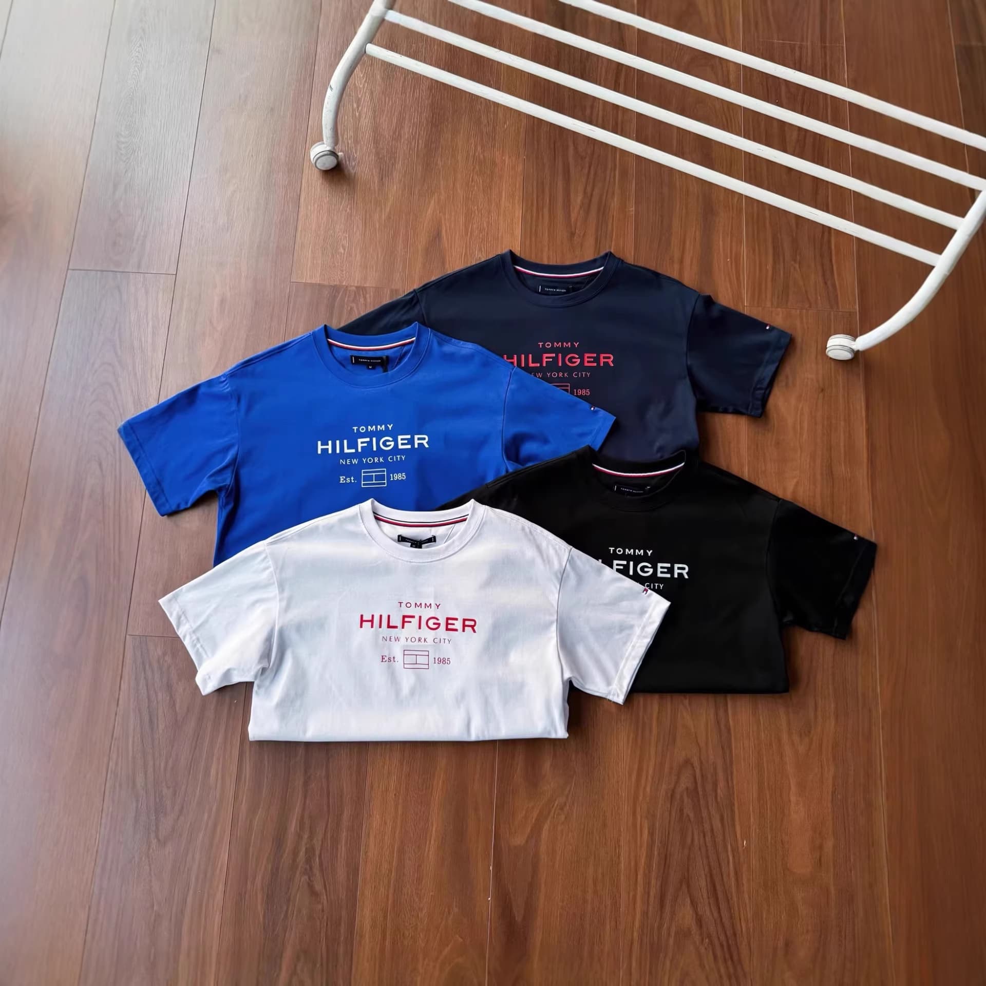 Summer Tommy Tommy short-sleeved T-shirt cross-border foreign trade men and women printed pullover round neck loose and casual