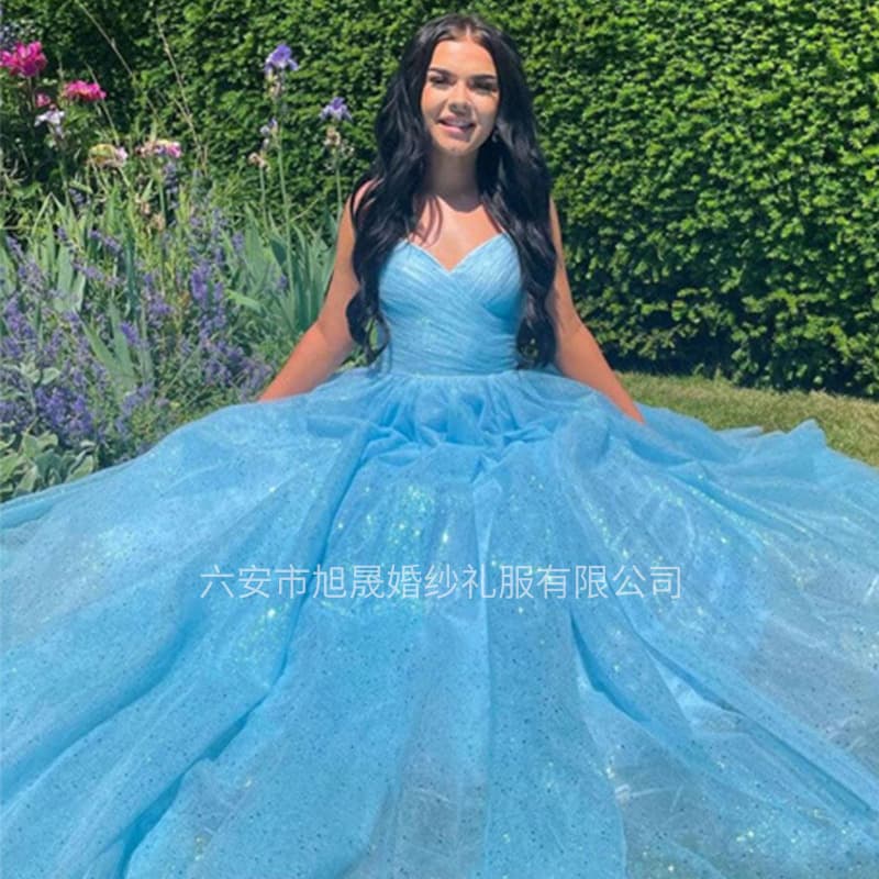European and American Banquet Evening Dress 2026 New Cross-Border Mesh Tulle Full Skirt Evening Dress Performance Host Evening Gown