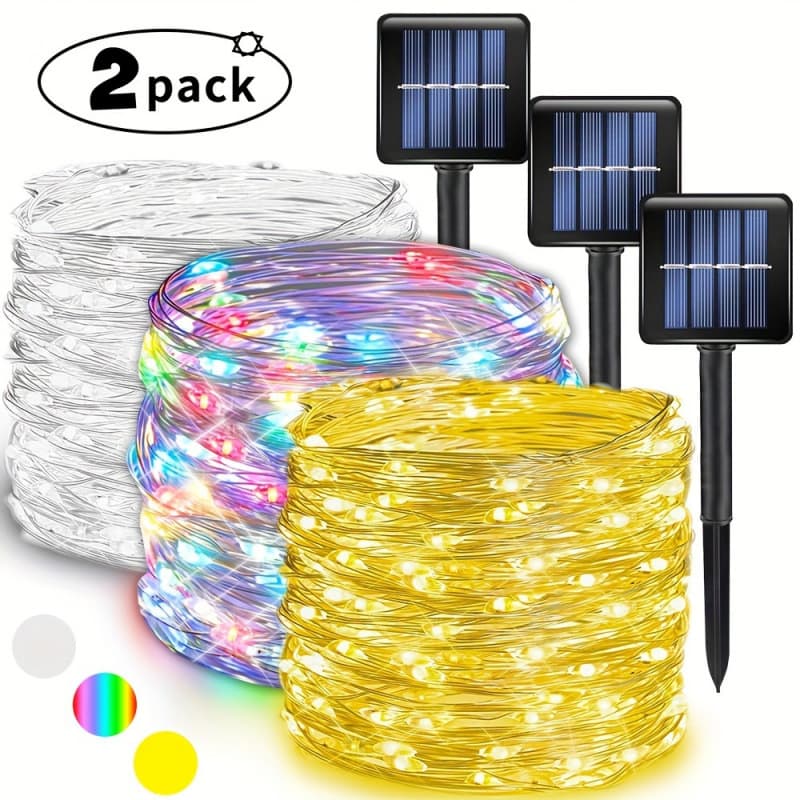 2026 New Cross-border Drop Shipping 2 Sets of Outdoor Solar Light Strings