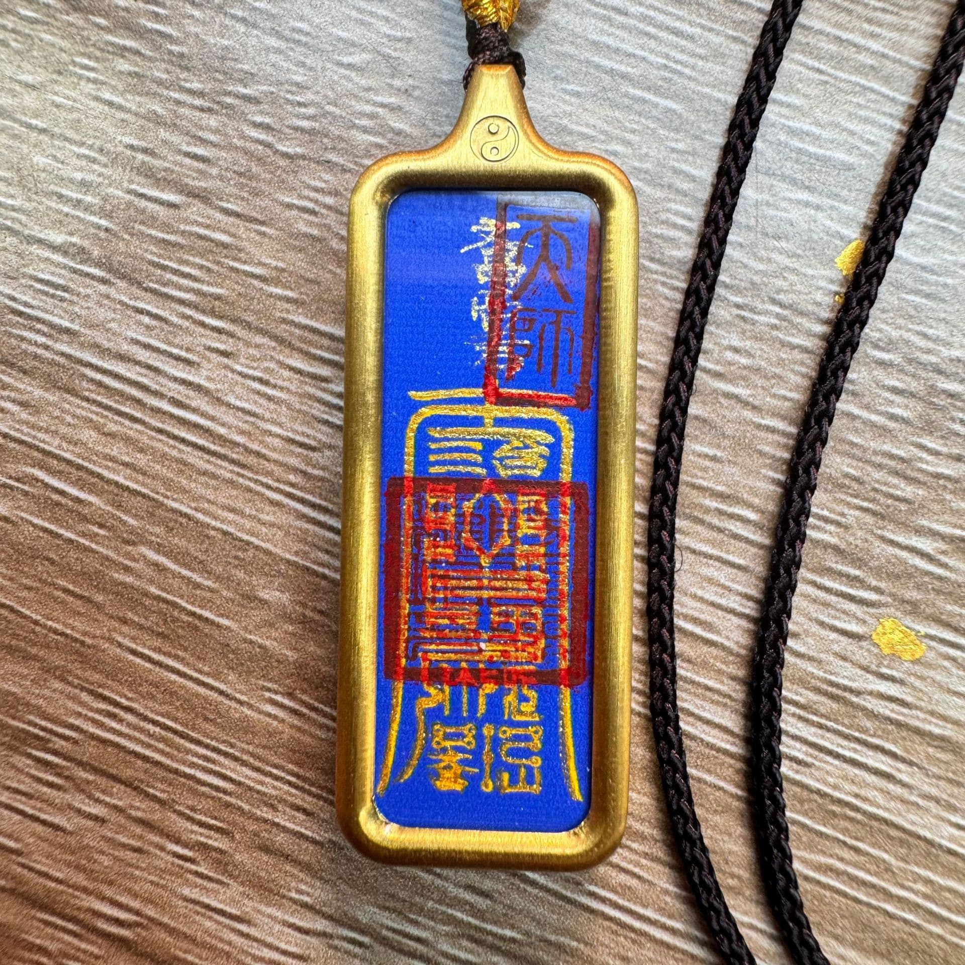 Titanium steel 1*3cm small thangka pendant hand-painted gold rune Wenchang talisman small thangka portable Buddha card thangka necklace