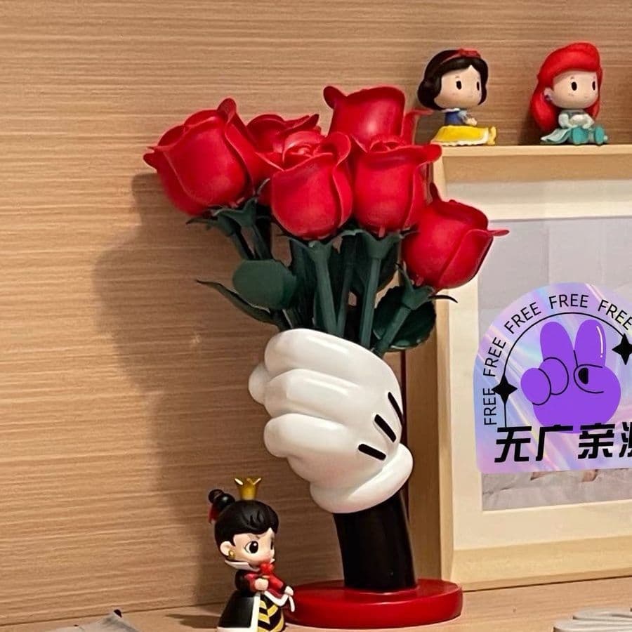 QiQiMi Hand-Held Vase, MiMi Mouse Figurine, LEGO Flower Bouquet, Home Decor, Ins-Style Design, Internet-Famous