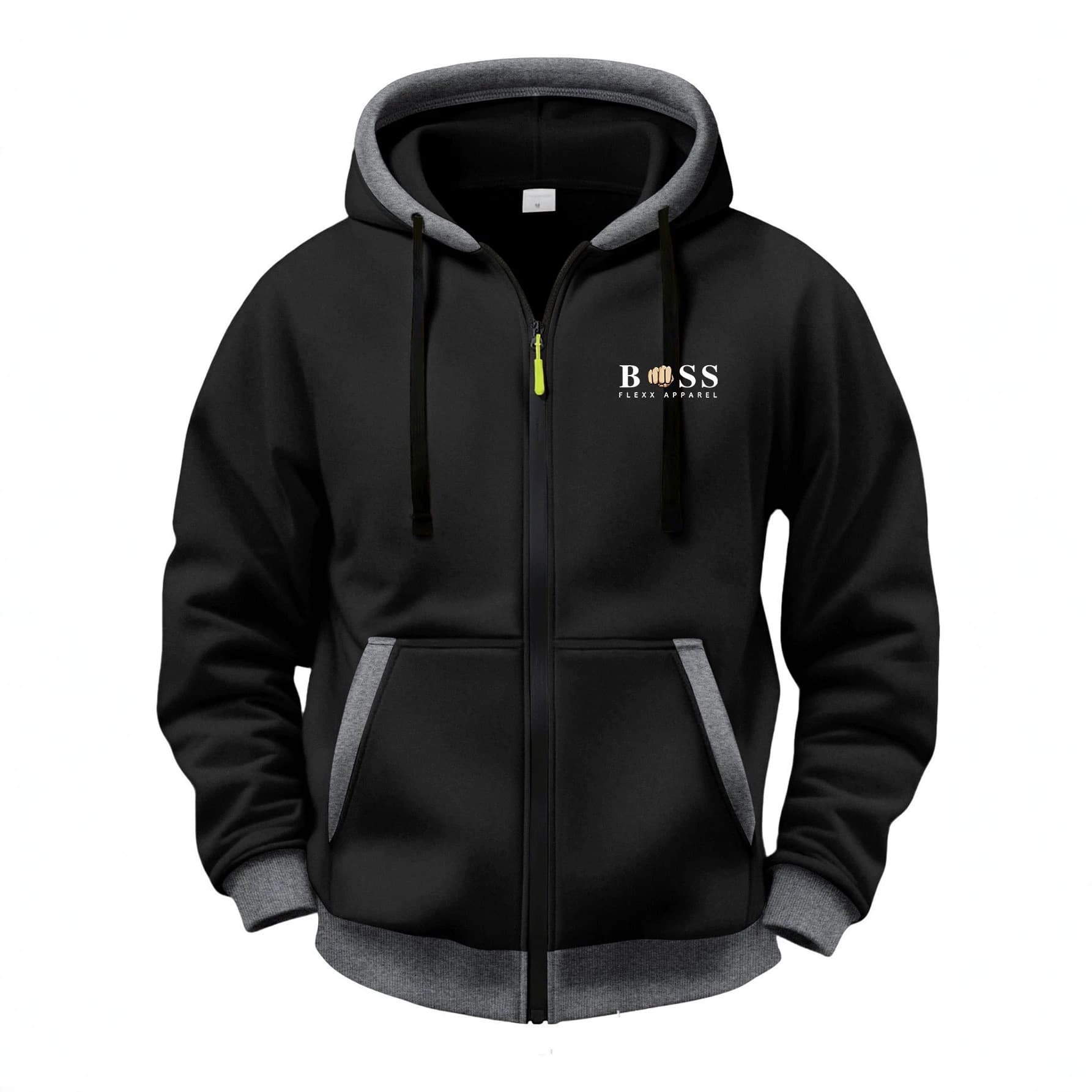 2026 New Cross-Border Hot European Size Men's Long Sleeve Hoodie Men's Drawstring Zipper Casual Jacket Sportswear