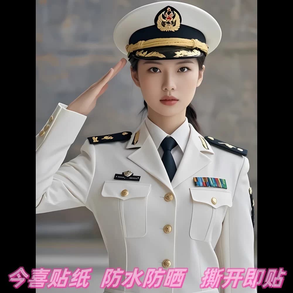 Brave and heroic beauty in military uniform, patriotic poster sticker, living room, study, bedroom, porch, rental house, self-adhesive sticker