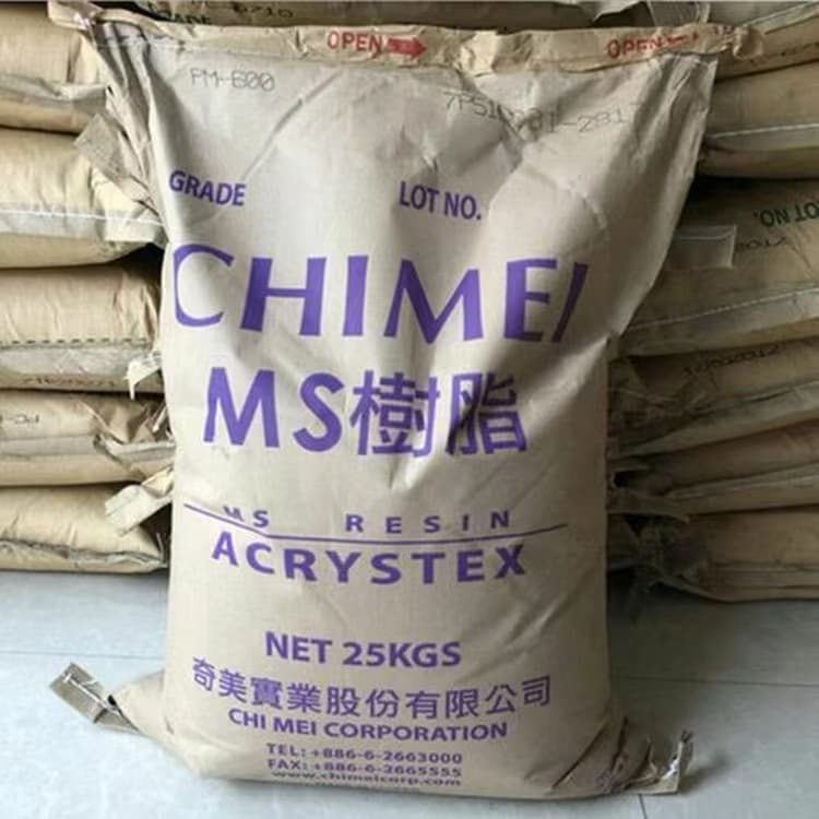 MS Taiwan Chi Mei PM-600 Injection Molding Transparent Plastic Raw Material Pellets Weather Resistant for Optical Applications, Building Materials, Lighting Fixtures