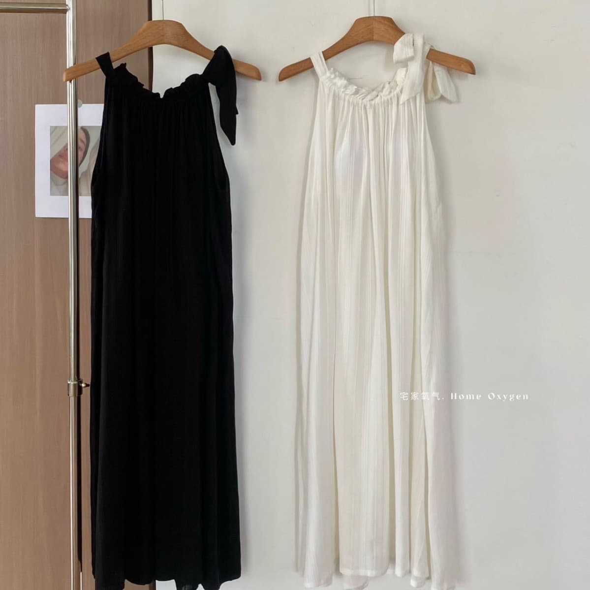 Women's Long Rayon Nightgown with Built-in Bra Pads, Sleeveless, Loose Fit, Slimming, Tie-Front, Wearable as Dress, Summer
