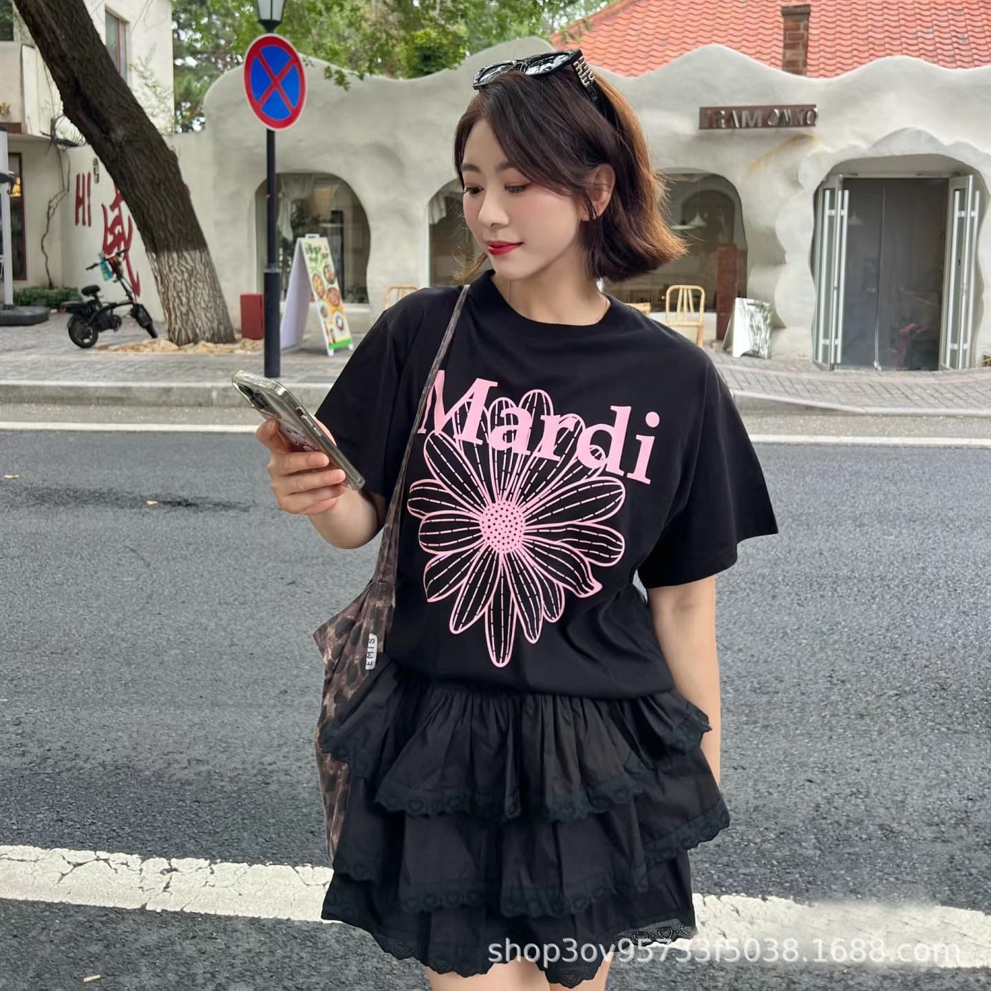 Mardi Daisy Short Sleeve Letter Print Gold High Silver Same Style Short Sleeve T-Shirt Women Dachshund Short Sleeve Top Women Summer