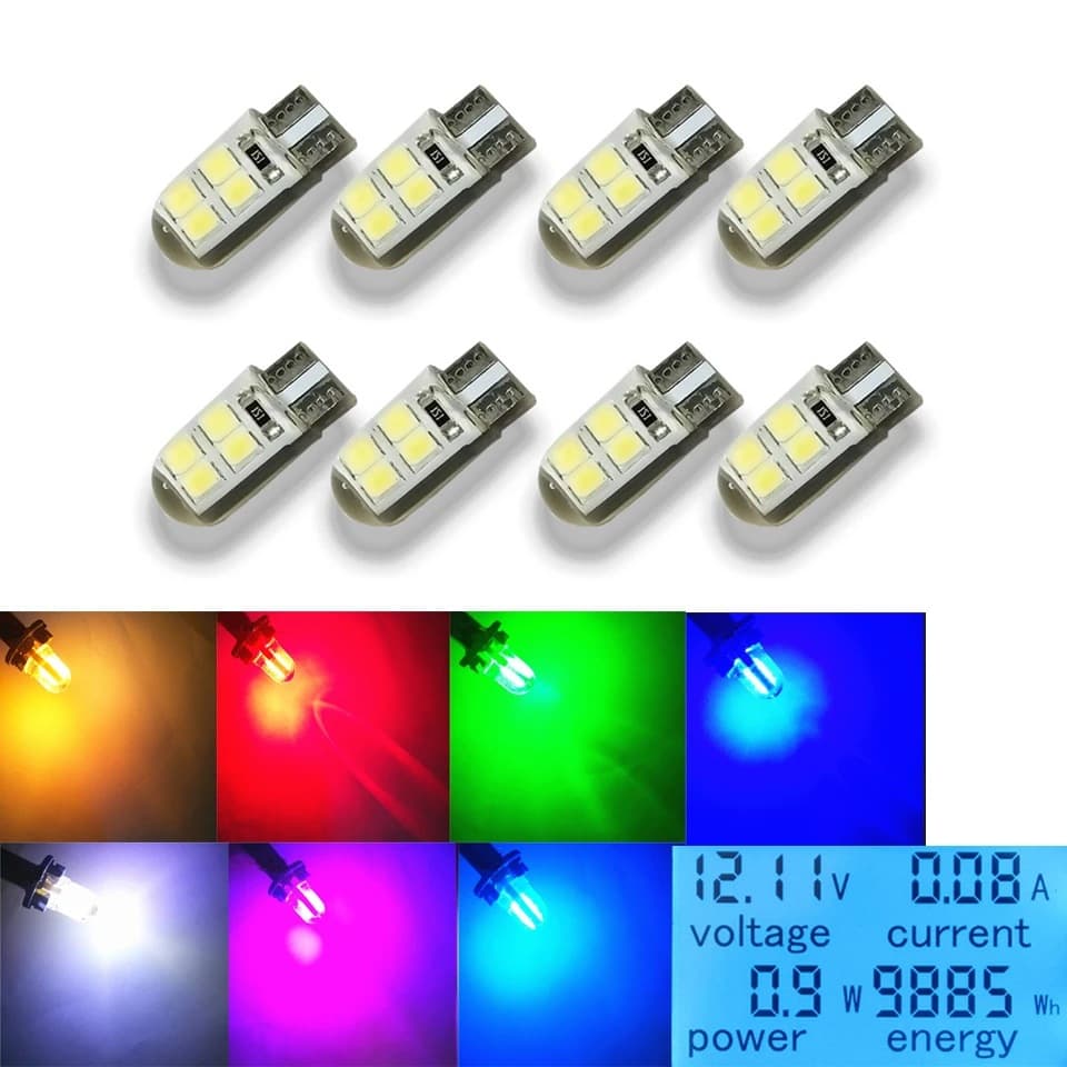 WJ cross-border e-commerce T10 2835 4SMD silicone short width indicator light instrument light license plate light crystal reading light