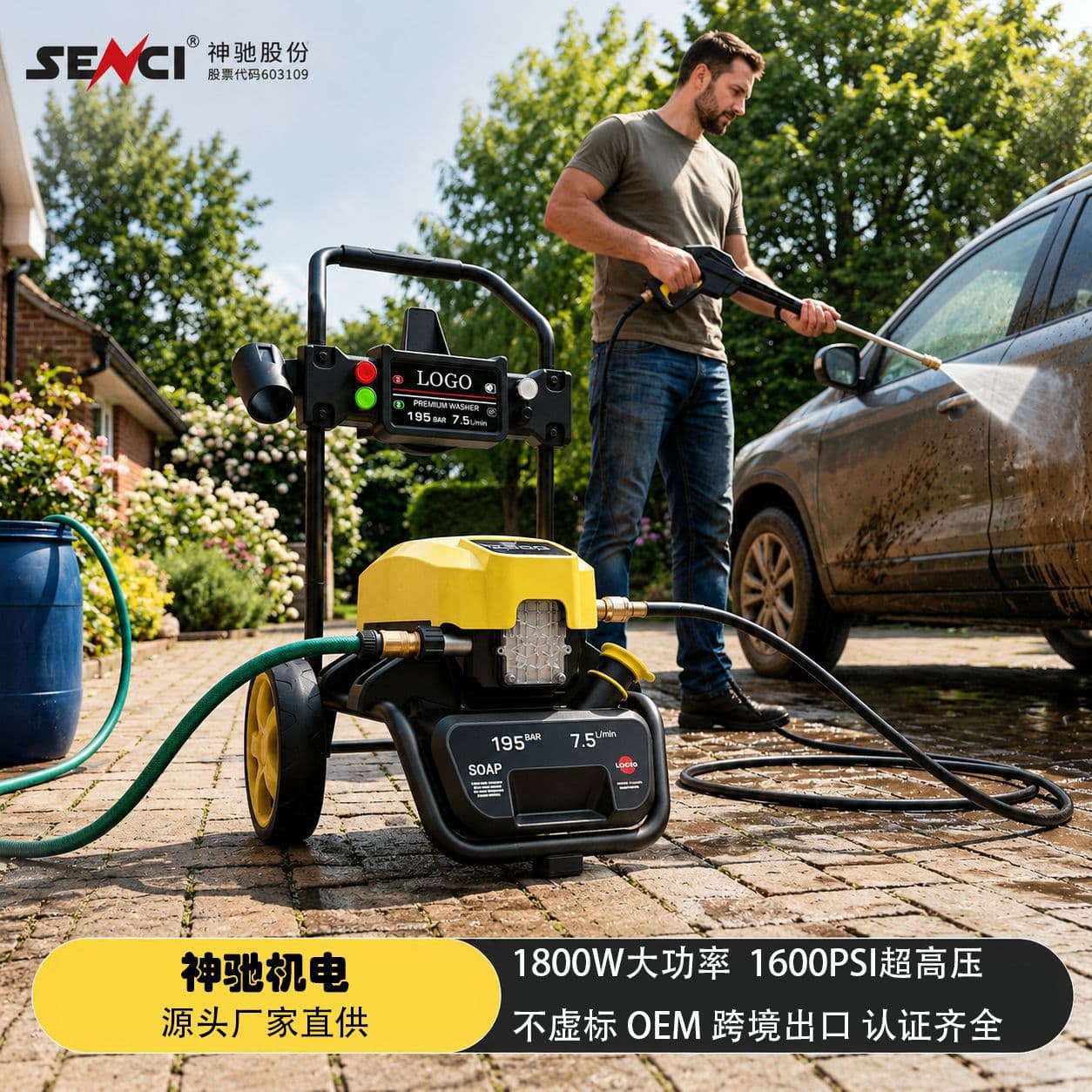 SENCI Car Washer High Power Ultra High Pressure Cleaner Pressure Washer Gun for Home Use, Small Batch MOQ