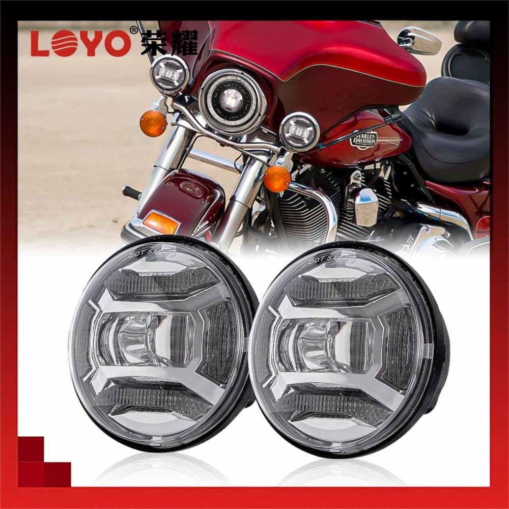 30W 4.5-Inch Diamond Fog Light for Harley Davidson Motorcycle LED Fog Light Low Beam Auxiliary Light